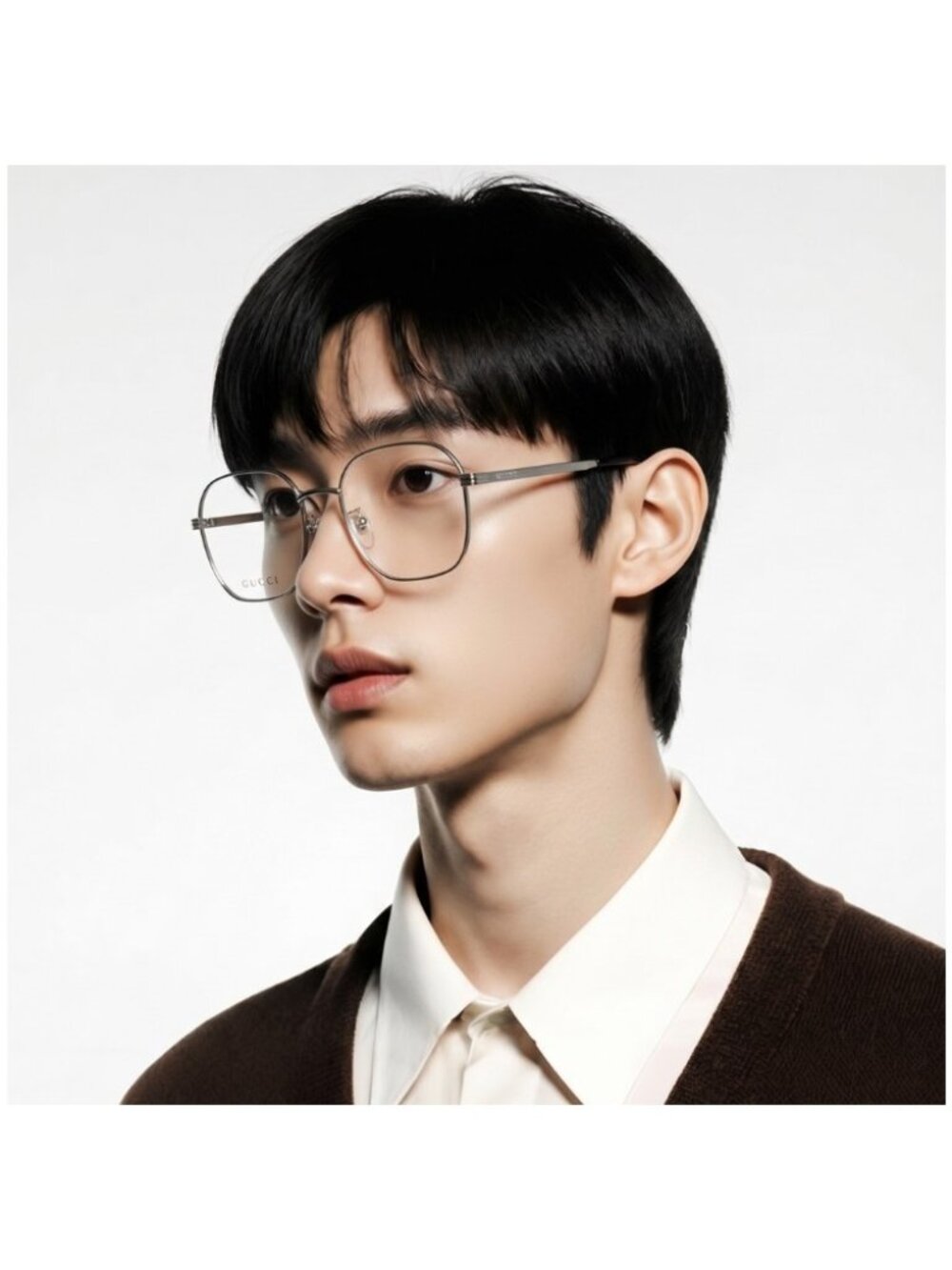 Gucci GG0946OA 001 Eyeglasses Silver Metal Square New